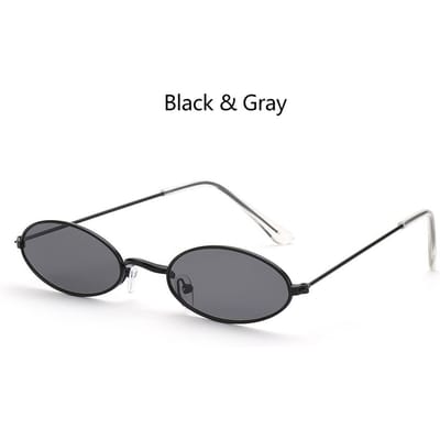 Retro Kleine Ovalen Zonnebril Vintage Tinten Zonnebrillen ontworpen voor Mannen dames Brillen Mode Design Ovalen Tinten gray