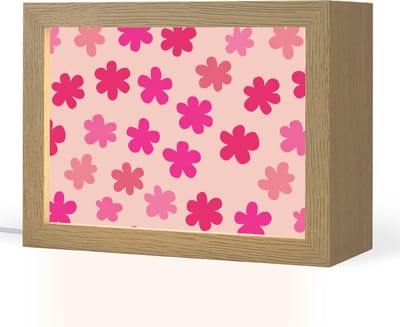 Nachtlampje 20x15 cm - Kinder lampje - Bloemen - Patroon - Roze - Tafellamp kinderkamer - Slaapkamer lamp - Bedlamp kinderen - Kinderlampje stopcontact - Wandlamp babykamer - Nachtlampjes