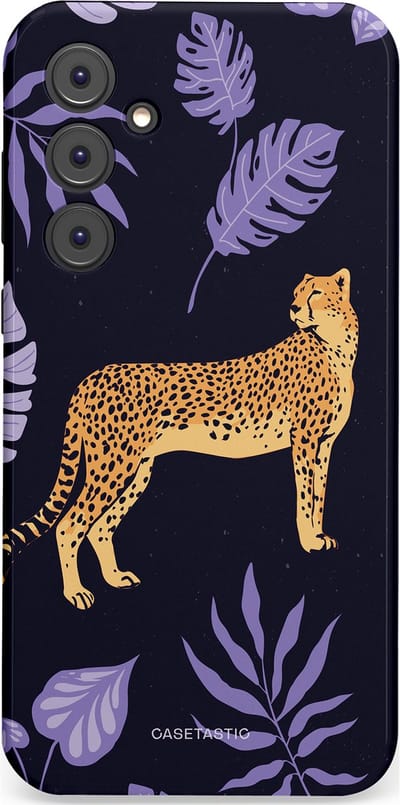 Casetastic Hoesje Geschikt voor Samsung A35 - Stijlvolle Beschermende Duo-layer Case - Cheetah snelheid