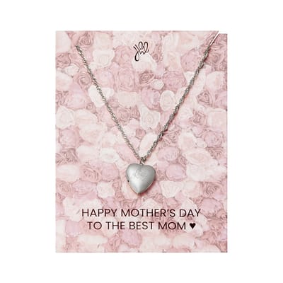 Medaillon - Ketting - Roos - Moederdag Cadeautje - Ketting Mama - Mama - Geschenk - Zilver