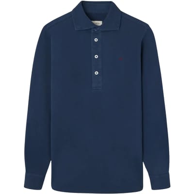 Polo met lange mouwen en knoopkraag Silbon