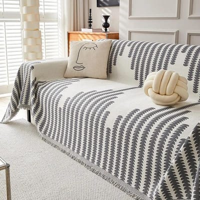 Serviette de canapé en velours côtelé avec pompons, style Ins, double face, utilisée pour le salon, le camping, le pique-nique, grande couverture, loisirs, détente, serviette de plage 180x230cm