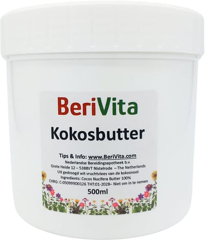 Kokosbutter 500ml Pot - Kokos Butter voor Huid en Haar - Puur en Onbewerkt
