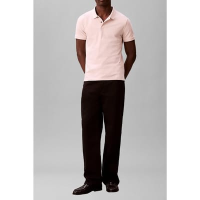 Calvin Klein Ss Slim Refined Pique Polo Prairie Peach Taglia: XL | Polo Outlet | Uomo | Arancia