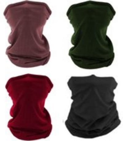4 Stuks Multifunctioneel Polyester Col Colsjaal - Bivakmuts Balaclava Bandana Ideaal voor Sport Fietsen Motor - Unisex - Veelkleurig
