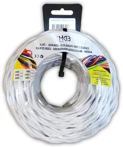 Parallelkabel Textiel - Stroomkabel - Elektronisch Gebruik - Gevlochten Kabel - 2 x 1 mm - Wit