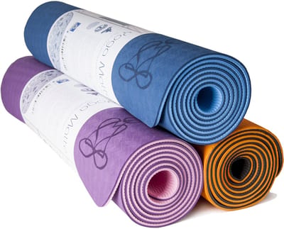 Yoga mat ecofriendly lila met flower of life