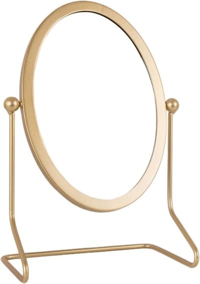 Ovale Kapspiegel - Make-up Tafelspiegel - Verzorging Dichtbij - Verstelbare Hoek - 18x27cm - Goud