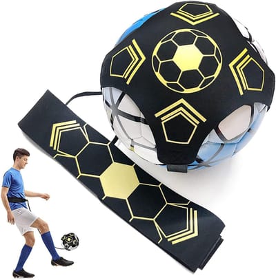 Voetbal Kick Trainer - Solo Trainingshulp - Voetbal Vaardigheden Trainen - Handsfree Balcontrole - Verstelbaar - Zwart
