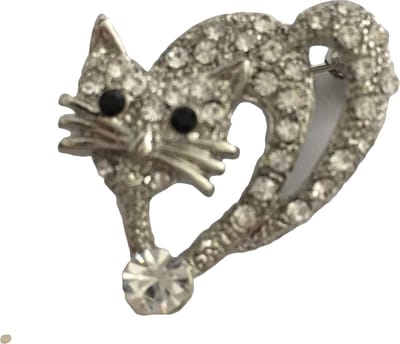 Petra's Sieradenwereld - Broche kat strass (0049)