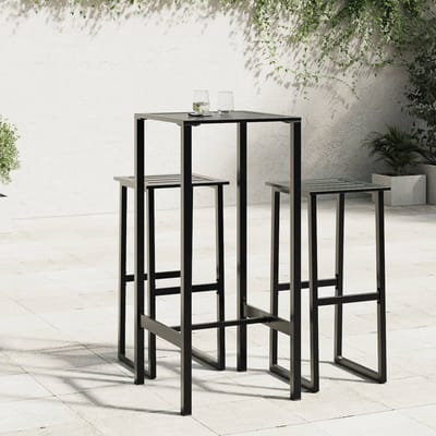 vidaXL - Bartafel - 50x50x110 - cm - gepoedercoat - staal - zwart