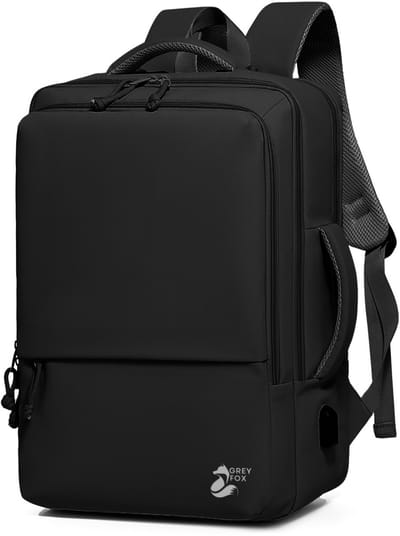 Grey Fox Laptop Rugzak met USB Oplaadpoort - 17 inch - Schooltas - Waterafstotend - 30L Ruime Capaciteit - Zwart
