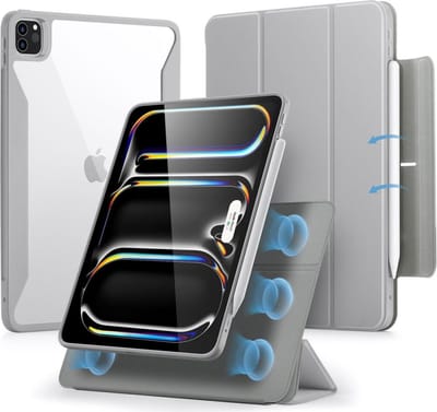 ESR Rebound Hybrid 360 Hoes Geschikt voor Apple iPad Pro 13 (2024 / 2025) Book Case Grijs