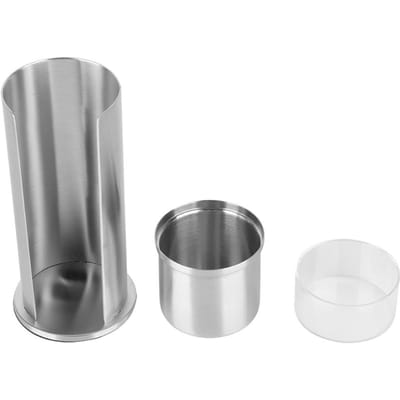 Rangement Maquillage Acier Inoxydable Boîte Organisateur Coton Tiges Cosmétiques Support gray
