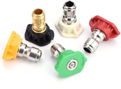 Dailygoods- Hogedrukreiniger Nozzles Set - 5 Stuks Roestvrij Staal - Spuitmondjes 0/15/25/40/65 Graden - Sproeihoeken - Geschikt tot 4000 PSI - Spuitmond