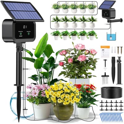 Automatische Irrigatie - Zonne-irrigatie Systeem - Planten Water Geven - Op Zonne-energie Werking - 15 Meter Slang