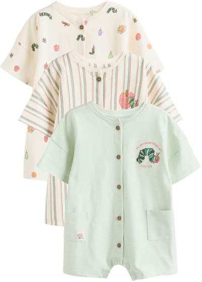 Next - Jongens - License jersey-rompertjes voor baby’s, set van 3 - Naturel