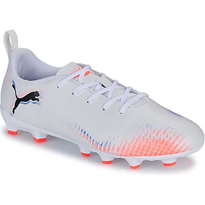PUMA FUTURE 8 PLAY FG/AG Jr Unisex Sportschoenen - PUMA White-PUMA Black-Glowing Red