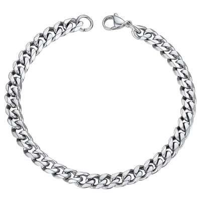 Fako Bijoux - Schakelarmband Gourmet - Cubaanse Schakel Armband - Cuban Link - Armband Staal - RVS - 7mm - 22cm - Zilverkleurig