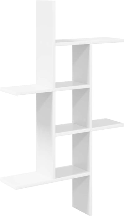 vidaXL - Wandplank - Wit - 61 - x - 15 - x - 102 - cm - Bewerkt - hout