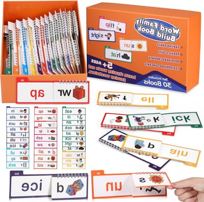 Educatieve Flipboeken en Flashcards voor Woordfamilies, Lezen en Rijmen, Ideaal voor Peuters en Klaslokalen