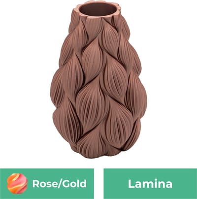 Lamina moderne vaas – Decoratieve vaas - Roze / Goud - 3d geprinte vaas – geschikt voor droogbloemen - 20CM