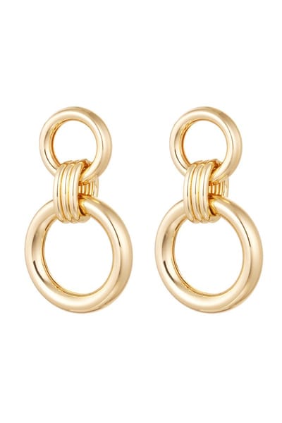 Bijoutheek Oorknoppen 2 Circles Goud