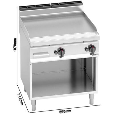 GGM Gastro Gas Bratplatte - 13,8 kW - Glatt Zilver