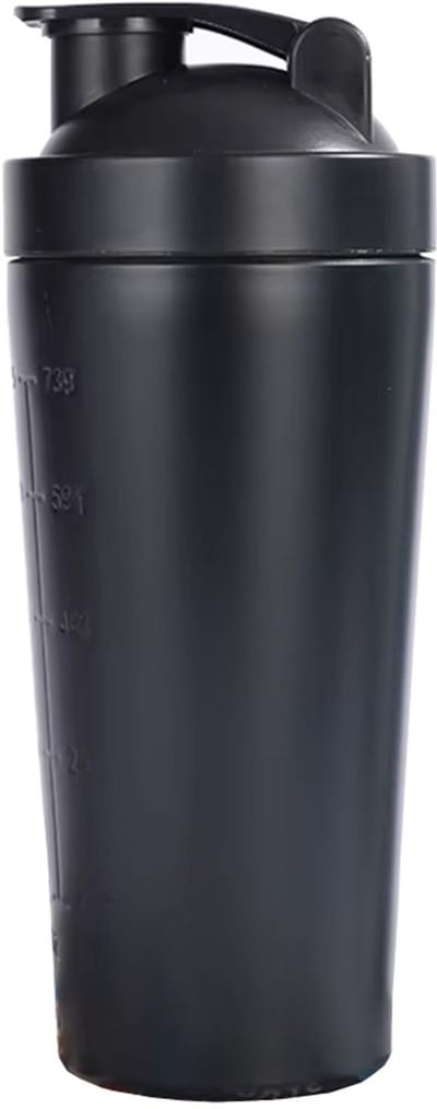 Slimtron Shakebeker – 750ml – Lekvrije Fitnessbeker met Dekselsluiting - zwart - eiwitshaker
