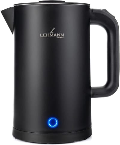 Waterkoker 1,7L – 2200W Snel Koken – Elektrische Waterkoker – Dubbelwandig Design – 360° Basis – Automatische Uitschakeling – BPA-vrij – Zwart