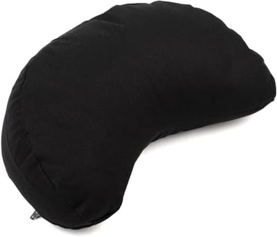 Meditatiekussen Halve Maan 13 cm - Biologisch Katoen - Boekweitdoppen - 33x17x13 cm - Handig voor Yoga en Meditatie en Reizen