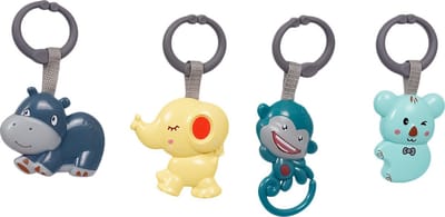 Speelgoedtopdeals - Rammelaar Hangspeeltje Buggyspeeltje - in Zak Koala Aap Nijlpaard Olifant