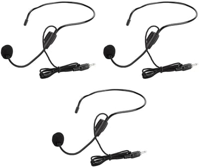 Dailygoody - Bekabelde Hoofdtelefoonmicrofoon - Condensatormicrofoon - Premium geluidskwaliteit - 3 stuks - Veelzijdig Gebruik - Ideaal voor lezingen ...