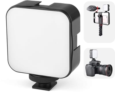 Azomor® Draagbaar LED-videolicht met 49 lampjes voor camera en smartphone
