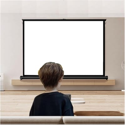 Projectiescherm Uitschuifbaar - Draagbaar Scherm - Films Kijken Buiten - Aluminium Behuizing - 40 inch 16:9 - Wit