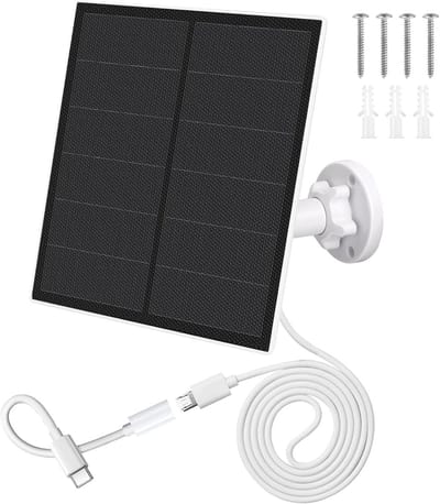 Zonnepaneel Camera - Energievoorziening Buiten - Bewaking Buiten - IP65 Waterdicht - 5 Watt - Zwart