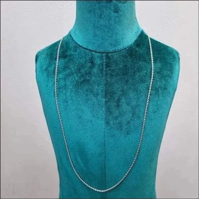 Aramat Jewels | Halskettingen | RVS Koord Ketting Zilverkleur - Gevlochten Schakelketting | 75cm / 2.5mm |75cm | | Staal | Volwassenen | Verkleurd niet