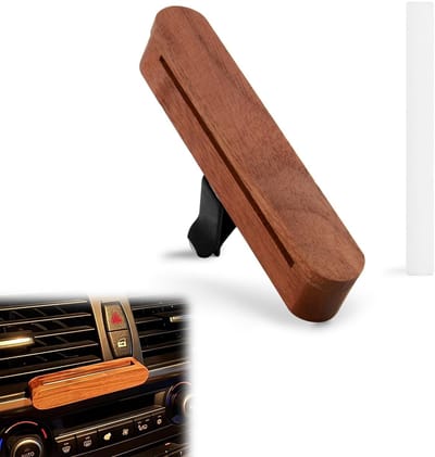 Dailygoods- Luchtverfrisser auto hoogwaardig walnoothout - Geurdiffuser - Elegant accessoire - Ventilator diffuser - Luxe touch - Eenvoudige installatie - Geurdispenser
