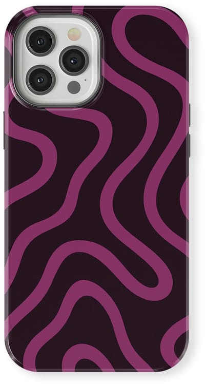 DripCase Curvy Lines Hoesje geschikt voor iPhone 12 Pro | Backcover met Mag | Design Tough Case geschikt voor iPhone 12 Pro Velvet Mood