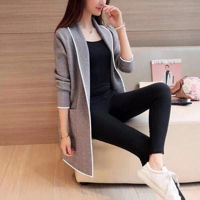 Herfst Winter Lange Cardigans Vrouwelijke Casual Zakken Jassen Vrouwen Effen Koreaanse Stijl Lange Mouw Omslagkraag Jassen XXL