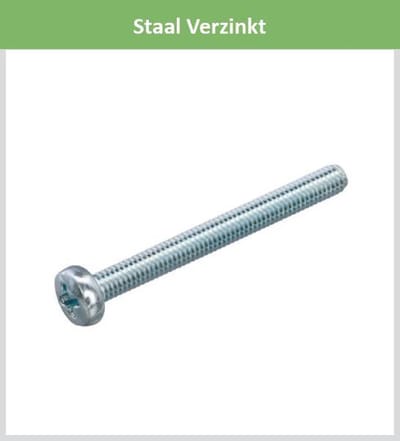 Metaalschroef M4 x 16mm met moer (10 stuks)