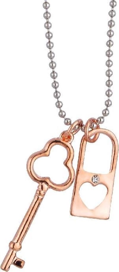Behave - lange damesketting - sleutel en slot hanger - romantisch detail
