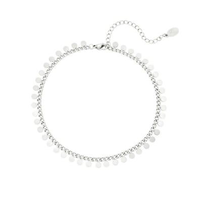 Yehwang - Enkelbandje - Stainless Steel - Zilver - Muntjes - Coins