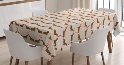 New Bed Teckel Teckels In De Liefde Rechthoekig tafelkleed voor eetkamer en keuken, zeer duurzaam 140 cm B x 240 cm L