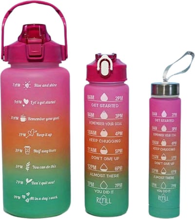 Nivard Motivatie Waterfles - Motivatie Drinkfles - 2 Liter - Met Tijdmarkering - Mannen - Vrouwen - Rood