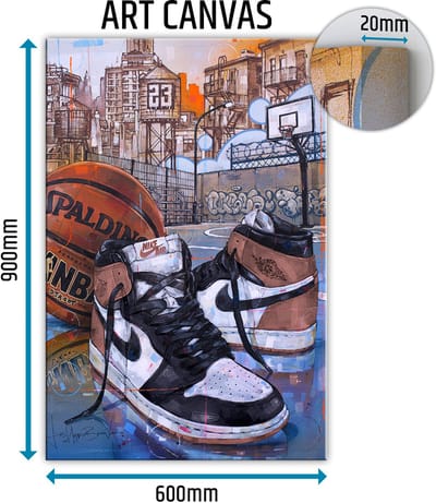 Sneaker canvas basketball rust pink 60x90 cm