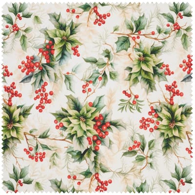 Decoratieve stof linnen optiek "Ilex bessen"