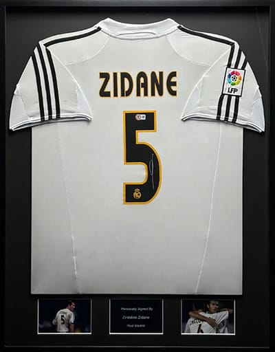 Zinedine Zidane Real Madrid 04/05 ingelijst thuis shirt