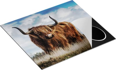 Chefcare Inductie Beschermer Schotse Hooglander Koe - Kleur - 60x50 cm - Afdekplaat Inductie - Kookplaat Beschermer - Inductie Mat