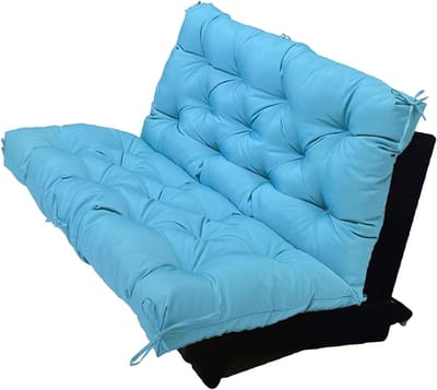 Tuinhangmat Bankkussen - Schommelkussen Veranda - Ontspannen Buiten - 10cm Dikke Vulling - 150 x 100 cm - Blauw